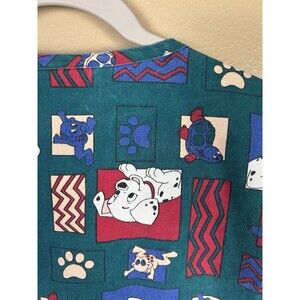 Vintage Crest Disney 101 Dalmatians Nurse Medical Scrub Jacket Green Size M/L